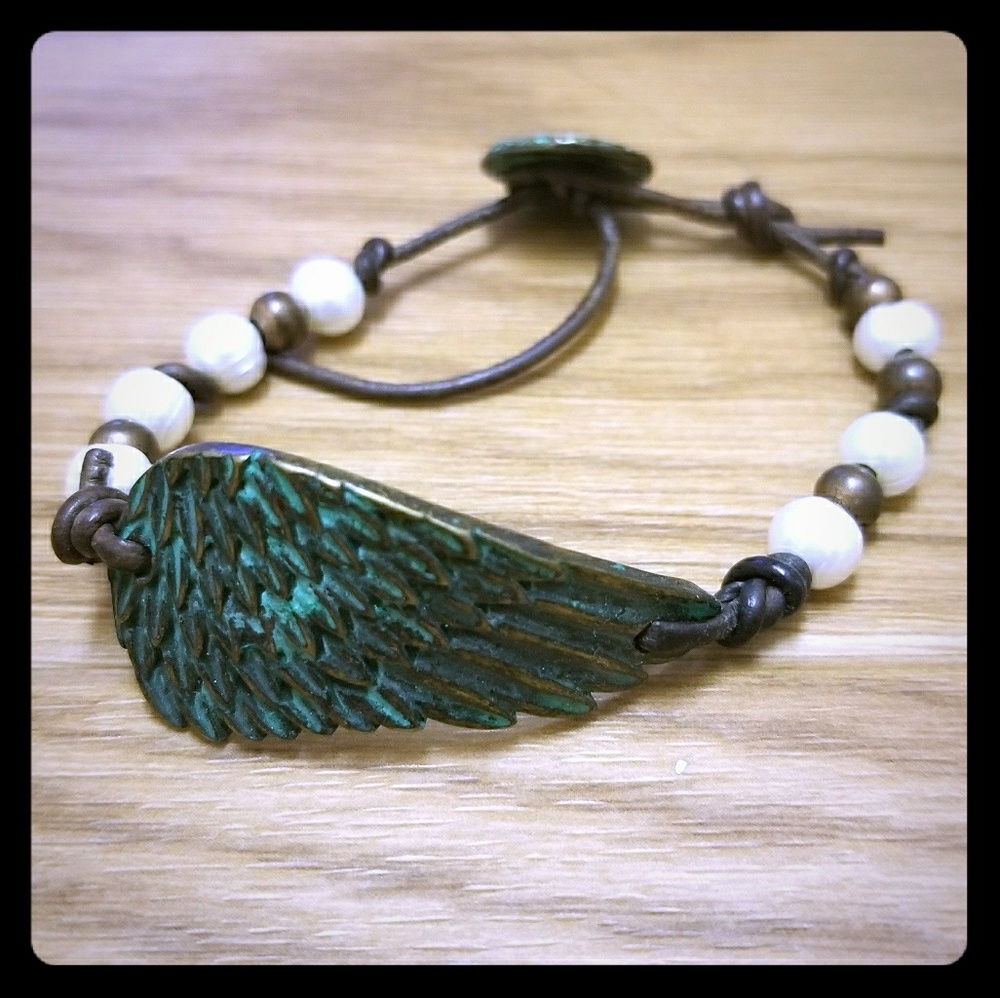Rustic Angel Wing Bracelet